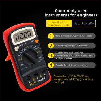 SZBJ BM500A tester digital de rezistență la izolație, 1000V
