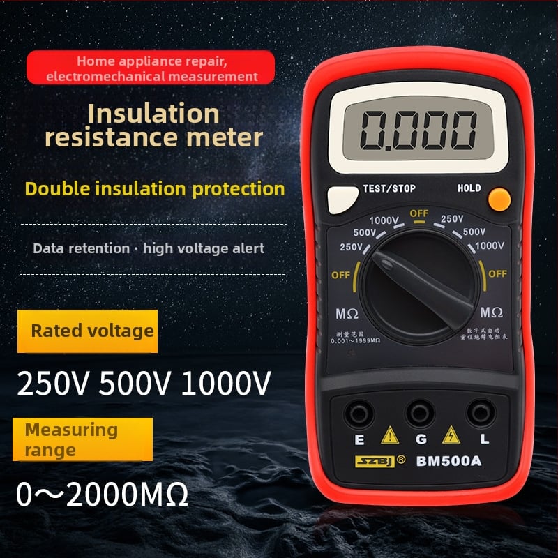 SZBJ BM500A tester digital de rezistență la izolație, 1000V