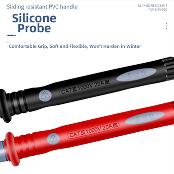20-v-1 Univerzálne testovacie pero pre multimetr s výmeniteľnými silikónovými špičkami a digitálnym displejom