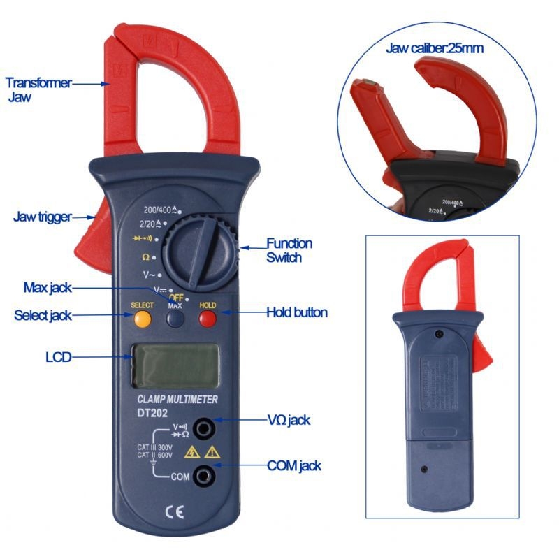 UND DT202 Digitális csipeszmérő automata tartománnyal