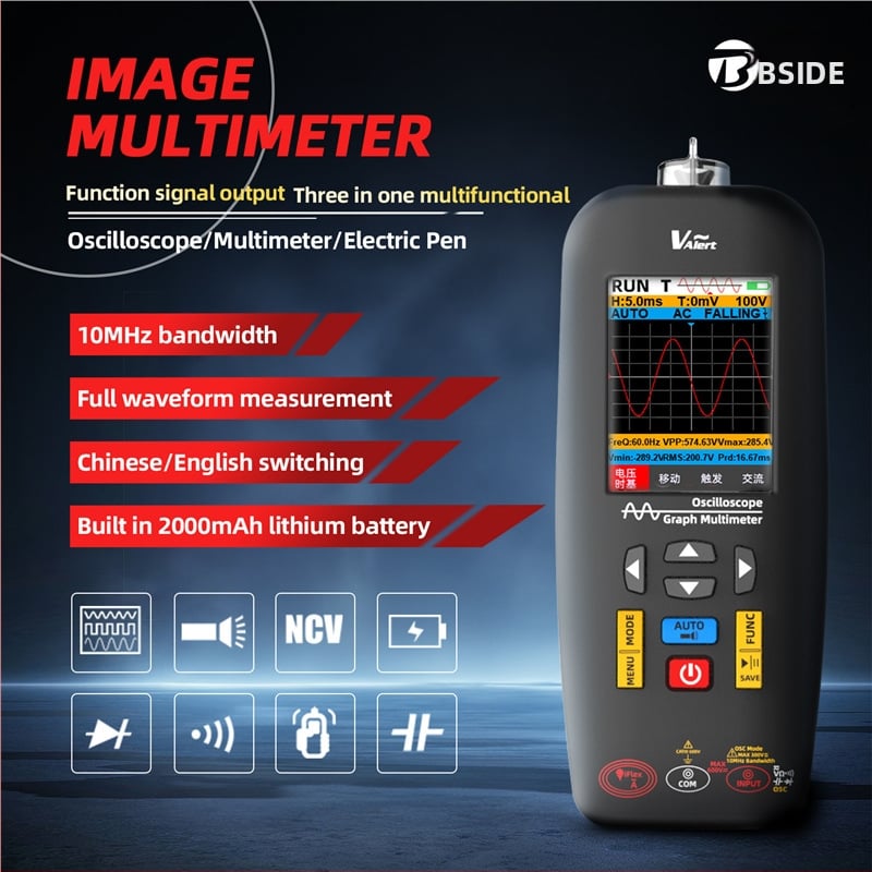 Преносим дигитален осцилоскоп O1X — 2 канала, 10 MHz ширина на лентата, 48 MSa/s скорост на семплиране