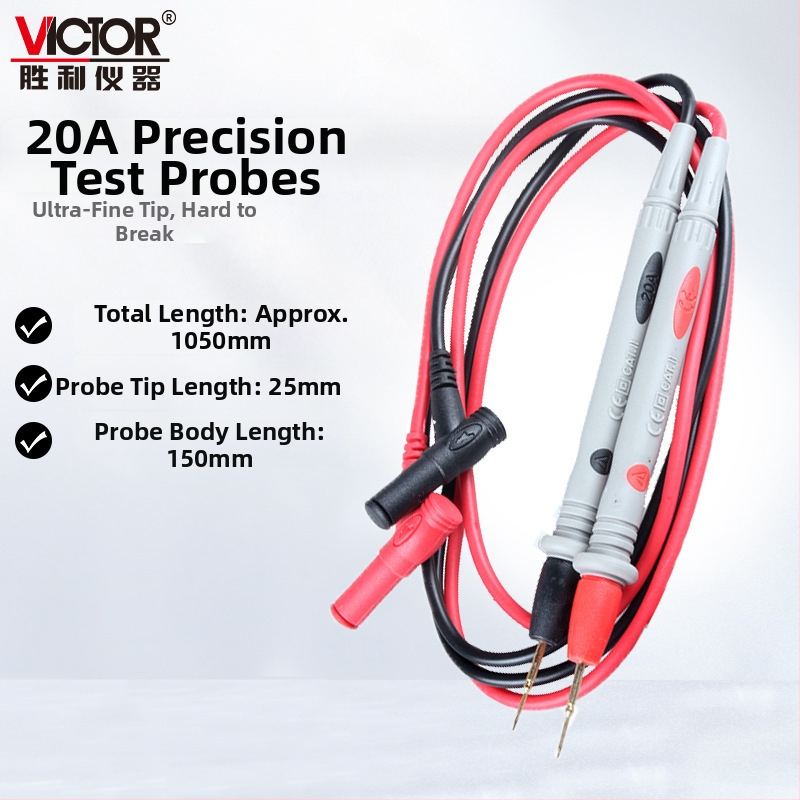 Testovacie pero pre multimetr – nominálne napätie 1000V, 10A/20A, silikónová izolovaná meďová ihla, niklovaný precízny hrot