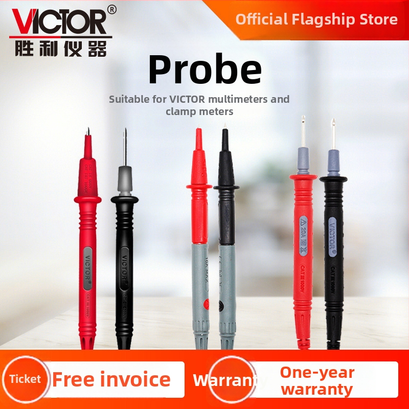 Testovacie pero pre multimetr – nominálne napätie 1000V, 10A/20A, silikónová izolovaná meďová ihla, niklovaný precízny hrot