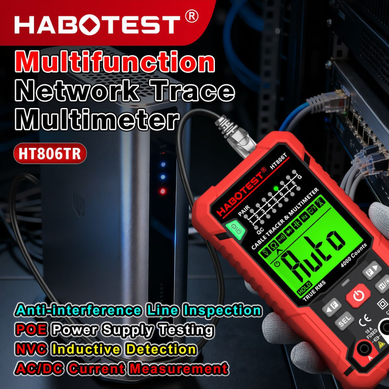 Habotest HT806TR višenamjenski tester mrežnih kablova s otkrivačem kablova i mjeračem duljine, za profesionalnu upotrebu
