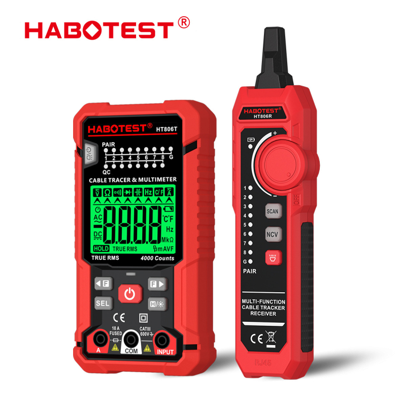 Habotest HT806TR višenamjenski tester mrežnih kablova s otkrivačem kablova i mjeračem duljine, za profesionalnu upotrebu