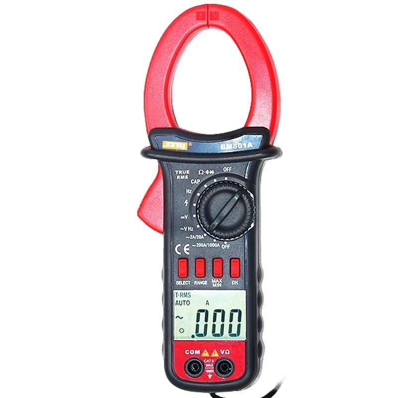 Binjiang BM801A ψηφιακός κλαμπ μέτρητης με ρεύμα 0–1000 A, τάση 0–1000 V και αντίσταση 2 kΩ