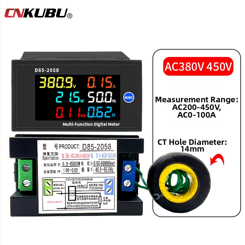 Višenamjenski digitalni mjerni instrument za AC napon, struju, snagu, frekvenciju i faktor snage (PF) 220V/380V