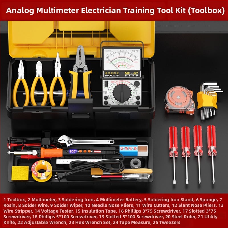 Kit de instruire cu multimetru și fier de lipit, cu afișaj digital, încălzire internă, trusă de scule pentru electrician