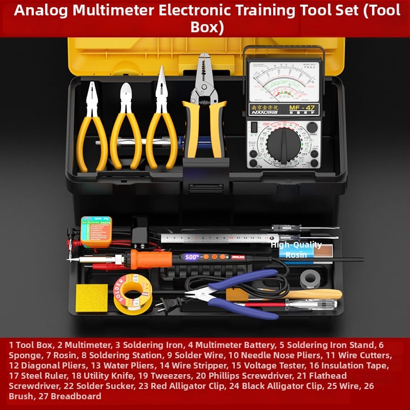 Kit de instruire cu multimetru și fier de lipit, cu afișaj digital, încălzire internă, trusă de scule pentru electrician