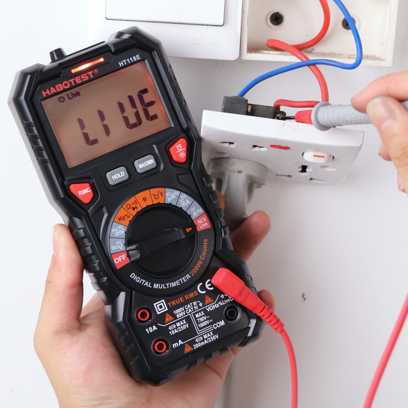 HT118E digitalni multimetar s 4,5 znamenke, HABOTEST, za profesionalnu uporabu; IEC61010-1 CAT IV 600V, CAT III 1000V; uključuje testne sonde i engleski priručnik