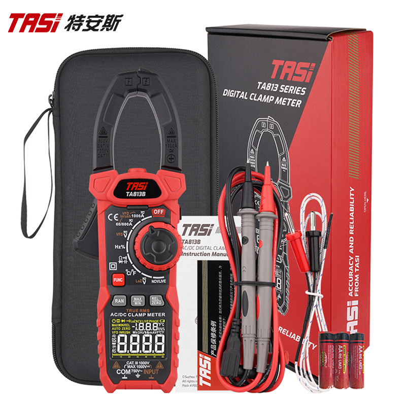 TA813A Μετρητής κλιπ, Υψηλής Ακρίβειας Ψηφιακός Μετρητής Ρεύματος, AC/DC Πολυλειτουργικός Μετρητής, ρεύμα έως 1000, τάση έως 1000, αντίσταση 0.1–60 m