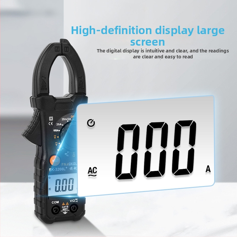 Vysoko presný clamp meter s digitálnym displejom SK3266L – univerzálny clamp meter pre elektroúdržbu (plne automatický)