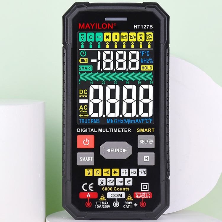 Pametni digitalni multimetar HT127A/HT127B • MAYILON/Mai Yilong • profesionalna uporaba • CE, ISO 9001