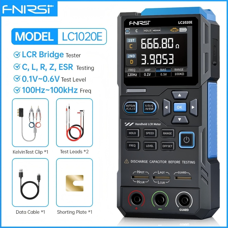 Fnirsi LC1020E prenosni digitalni LCR most tester – mjerenje otpora, induktivnosti i kapaciteta, CE certifikat