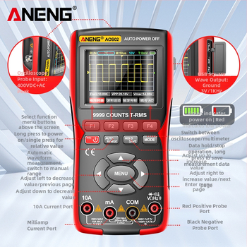 ANENG AOS02 дигитален осцилоскоп, 1 канал, 64-точков запис