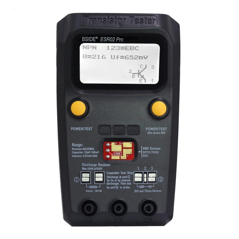 BSIDE tester tranzistora, mjerač kapacitete i induktivnosti, višenamjenski ESR multimetar, MOSFET detektor