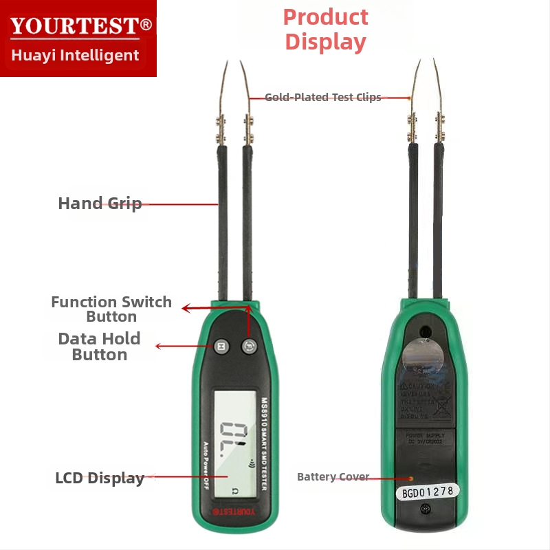 SMD testovací klip na rezistory a kondenzátory, inteligentný s automatickou identifikáciou čipových súčiastok, pôvod Dongguan, Guangdong, profesionálne použitie