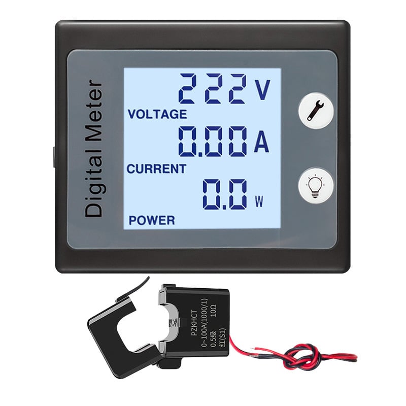 Peacefair AC мултиметър с цифров дисплей — измерване на напрежение и ток, мониторинг на мощността, захранване 260 V