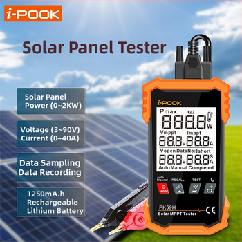 Viacfunkčný tester fotovoltaických panelov s digitálnym displejom, napätie do 2 kV a výkon do 2 kW, značka i-pook
