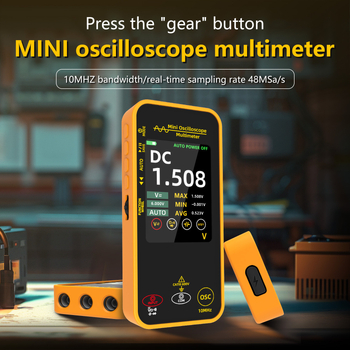 BSIDE Ръчен мини осцилоскоп и мултиметър OS1, едноканален, честотна лента 10 MHz, 48 MS/s проби, памет до 64 kB