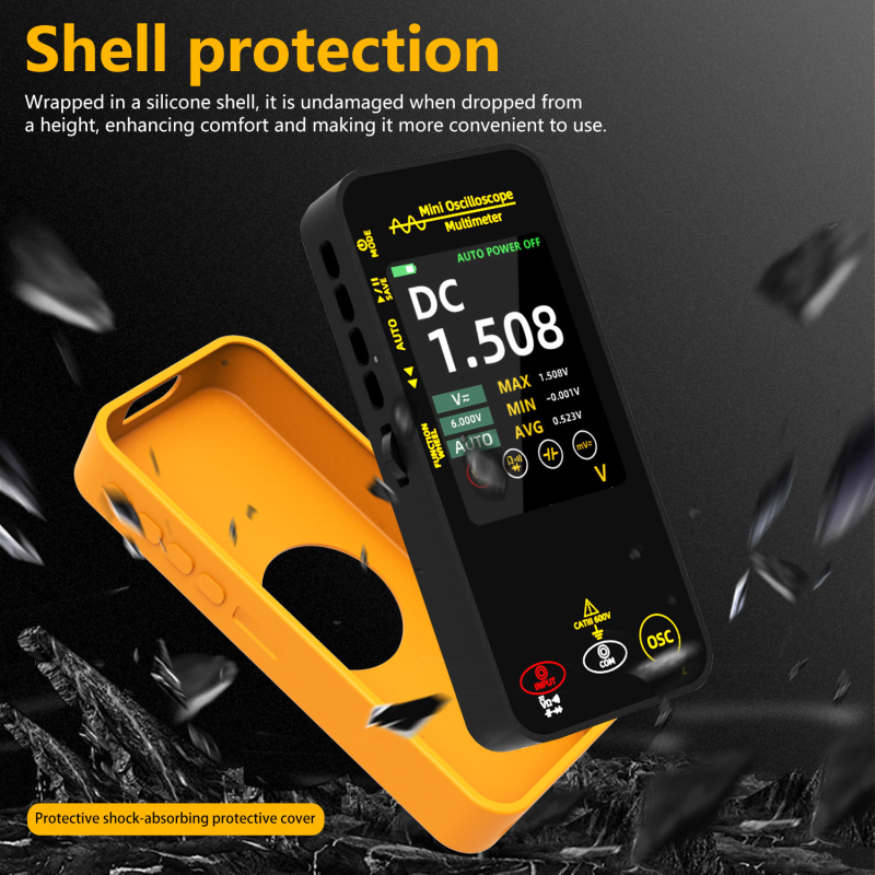 BSIDE Ръчен мини осцилоскоп и мултиметър OS1, едноканален, честотна лента 10 MHz, 48 MS/s проби, памет до 64 kB