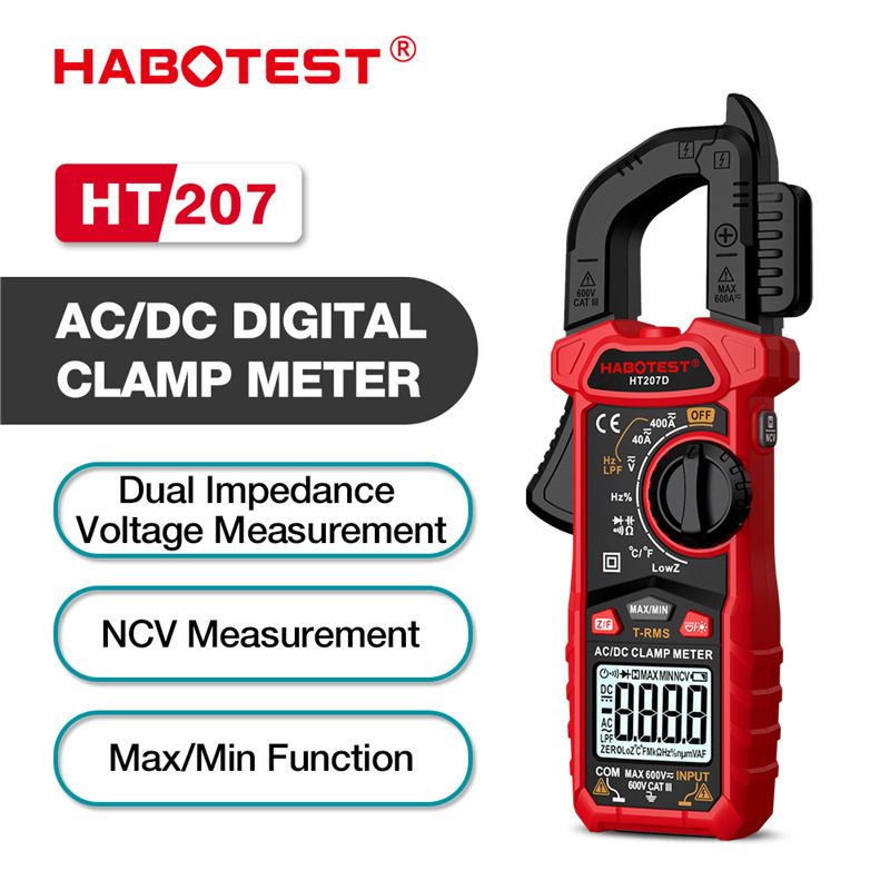 Habotest Digitális csíptetős multiméter HT207A/HT207B/HT207D True-RMS AC/DC mérések