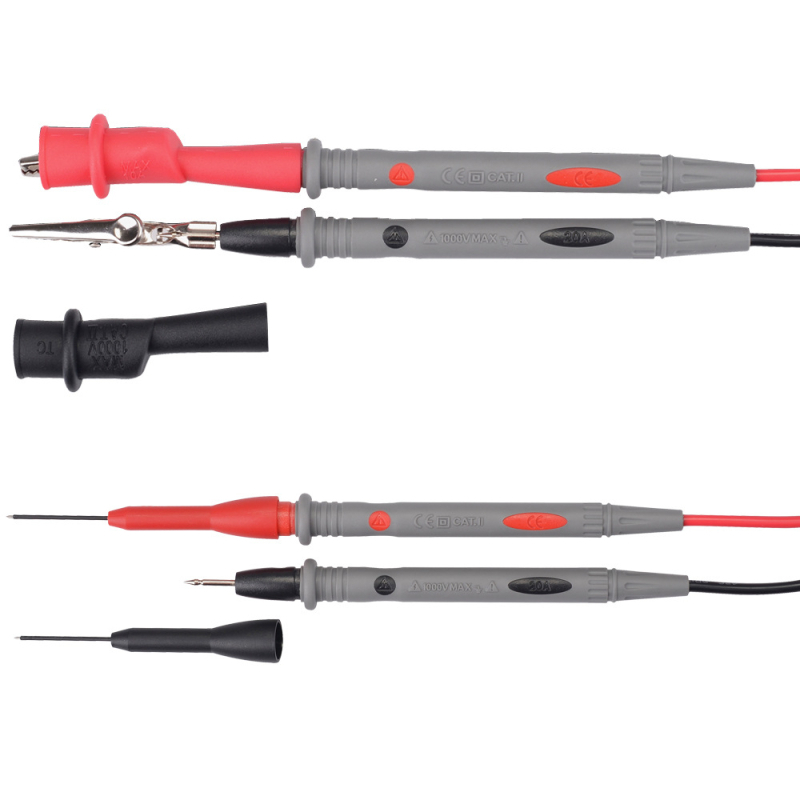 Mérőműszerhez tesztvezeték krokodil-klippel, modell 3010-2mm, 0-1000V, 10A