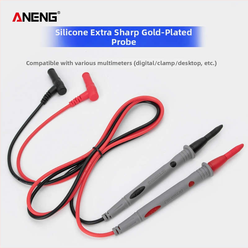 Silikónové testovacie vodiče pre multimeter, tenký hrot, model PT1031, 1000V, 20A, zlatom potiahnutý meďový hrot