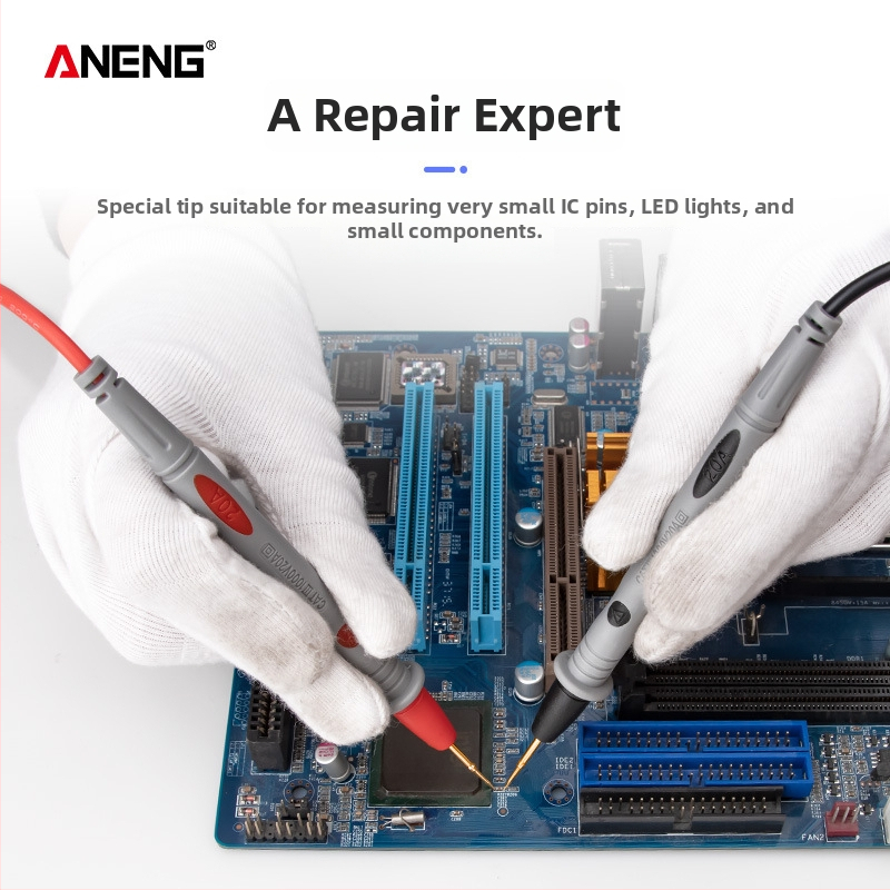 Silikónové testovacie vodiče pre multimeter, tenký hrot, model PT1031, 1000V, 20A, zlatom potiahnutý meďový hrot