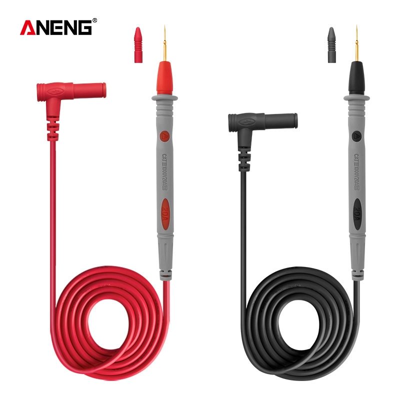 Szilikonból készült multiméterhez való mérővezetékek, vékony vég, PT1031 modell, 1000V, 20A, aranyozott rézcsúcs