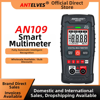Multimetru digital automat Antelves cu protecție anti-arde, reglaj automat inteligent al gamei, 600V DC, nivel de siguranță III