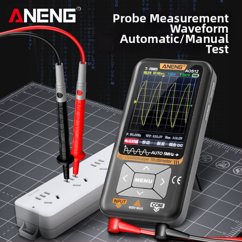 2-в-1 дигитален осцилоскоп и мултиметър AOS12, 1 канал, 48 MS/s, запис до 64 KB