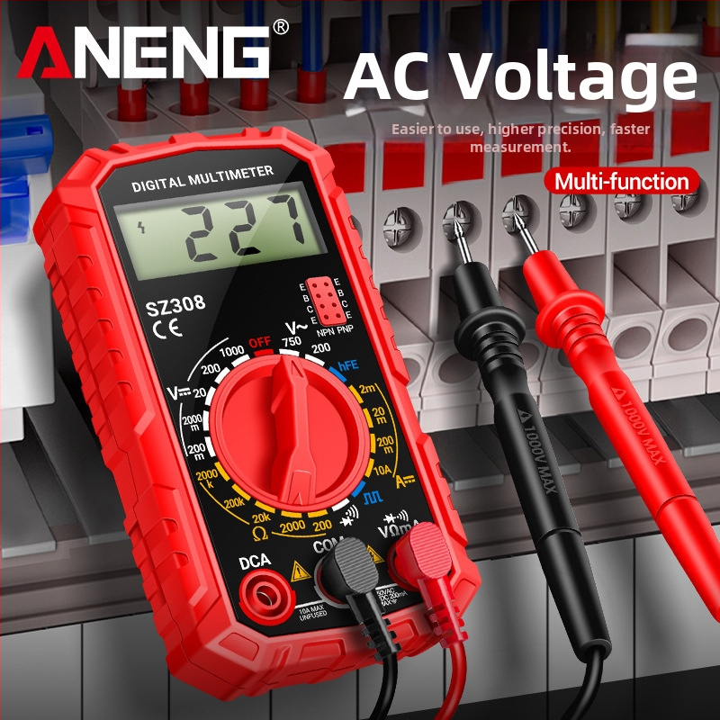 Multimetru digital portabil mini cu LCD – precizie înaltă, tester electric multifuncțional pentru uz casnic, studenți și profesioniști