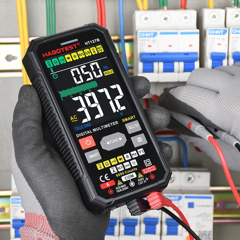 Habotest HT127B Digitálny Multimeter s Inteligentným Displejom, Vysoká Presnosť, Ochrana proti Spáleniu