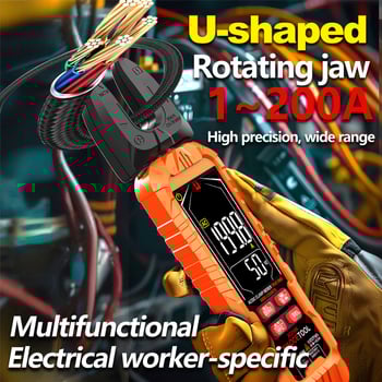Xiaocetool U- alakú clamp multiméter, digitális AC/DC mérés, 6000A rugalmas áramfogó