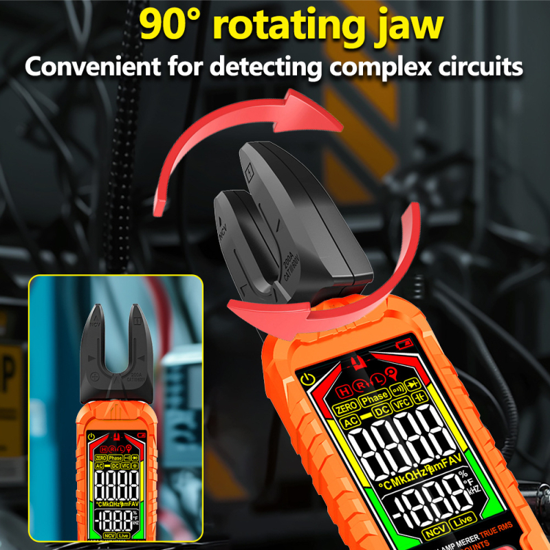 Xiaocetool U- alakú clamp multiméter, digitális AC/DC mérés, 6000A rugalmas áramfogó