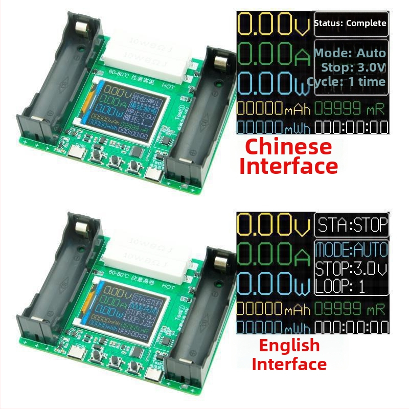 LX tester unutarnje otpornosti baterije 18650, dvokanalno automatsko punjenje/pražnjenje, punjenje 0,5–1 A, maksimalno 4,2 V, očitanja u mAh/mWh
