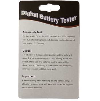 BT189 Tester napona baterije za 9V i 18650 ćelije | Good Xinda | Ambientna temperatura 0–50°C