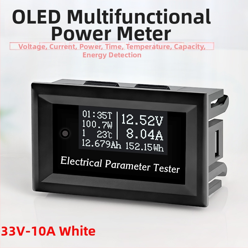 RIDEN Viacfunkčný OLED voltmeter, ampérmeter, wattmeter, teplomer a tester kapacity batérie