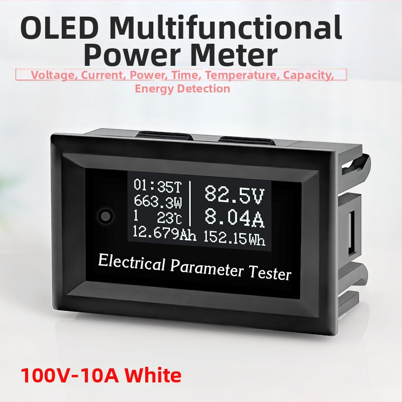RIDEN Viacfunkčný OLED voltmeter, ampérmeter, wattmeter, teplomer a tester kapacity batérie