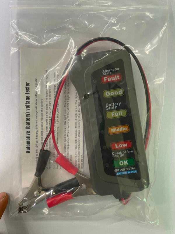 Instrument de diagnoză auto – tester de baterie 12V, model: tester de baterie, compatibilitate generală, temperatură de funcționare -20°C până la 80°C