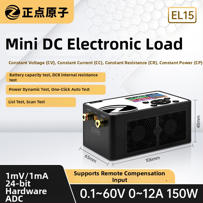 El15 DC електронно натоварване, програмиран тестер за капацитет на батерия и вътрешно съпротивление, обхват 0-12 A, 0.1-60 V, точност 0.05%