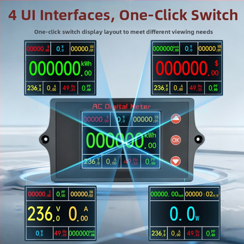 Peacefair Viacfunkčný AC Napätie a Prúd Merací Prístroj s Digitálnym Displejom, Monitorovanie Výkonu, Frekvencia, Merač Energie