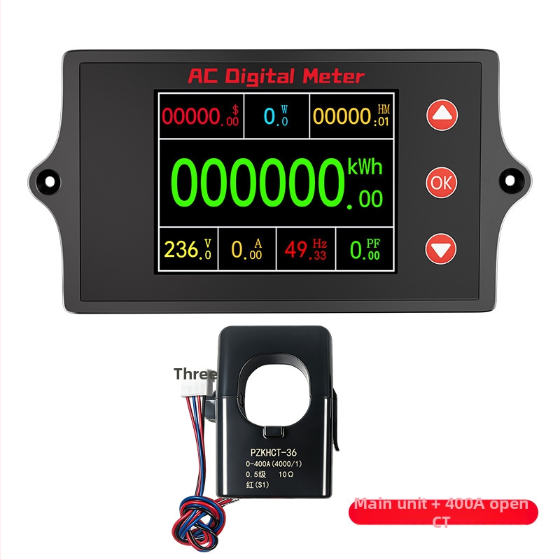 Peacefair Viacfunkčný AC Napätie a Prúd Merací Prístroj s Digitálnym Displejom, Monitorovanie Výkonu, Frekvencia, Merač Energie