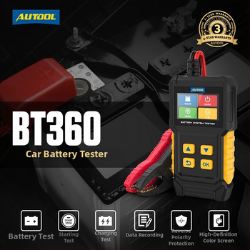 AUTOOL BT360 тестер за автомобилни 12V батерии — проверка на капацитета и вътрешно съпротивление