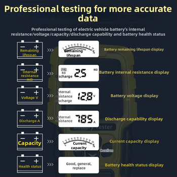 Hui nong JF-T-02A tester baterija za električna vozila, druga generacija, kompatibilno 12V/24V