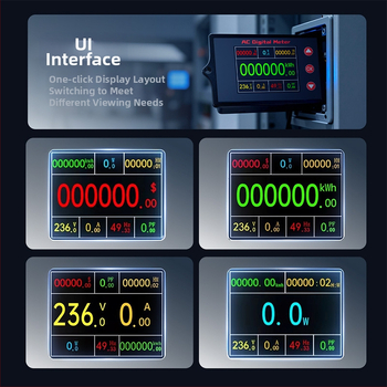 Peacefair многофункционален измервател за AC напрежение и ток с цифров дисплей, мониторинг на мощността, измерване на честотата и калкулация на разходите за електроенергия