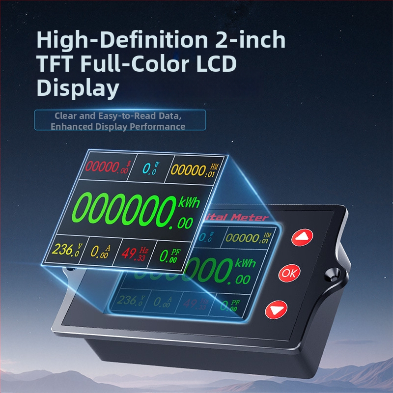 Peacefair Viacfunkčný AC voltmeter a ampermeter s digitálnym displejom, monitorovanie výkonu, meranie frekvencie a výpočet nákladov na energiu