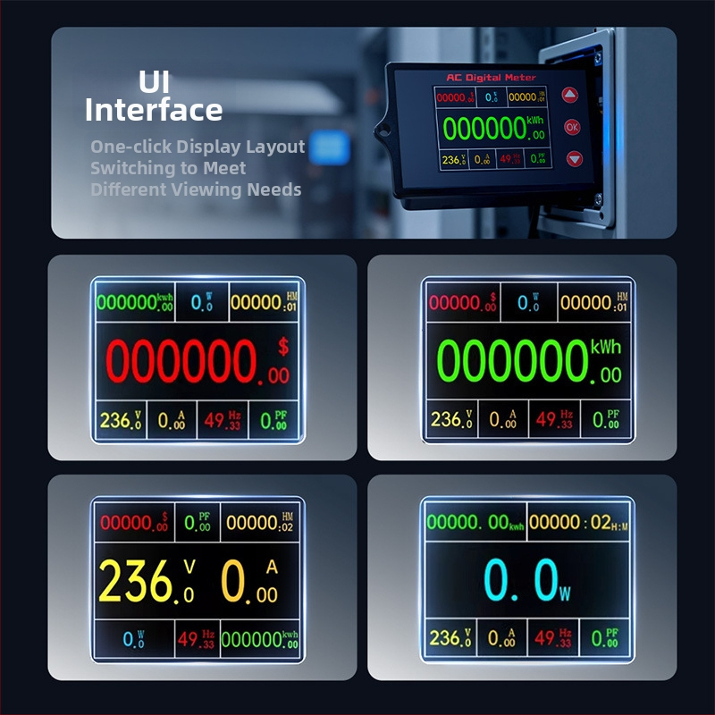 Peacefair Viacfunkčný AC voltmeter a ampermeter s digitálnym displejom, monitorovanie výkonu, meranie frekvencie a výpočet nákladov na energiu