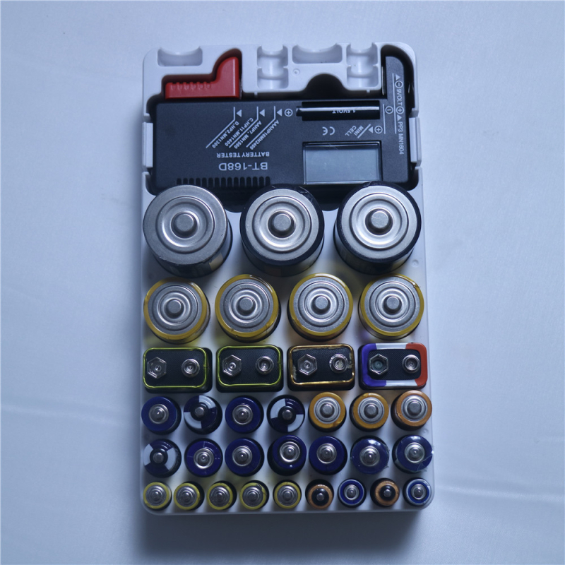 Kutija za pohranu i testiranje baterija s LCD testerom, model H18D, tip pokazivač, dimenzije 198×118×36 mm, težina 0.248 kg